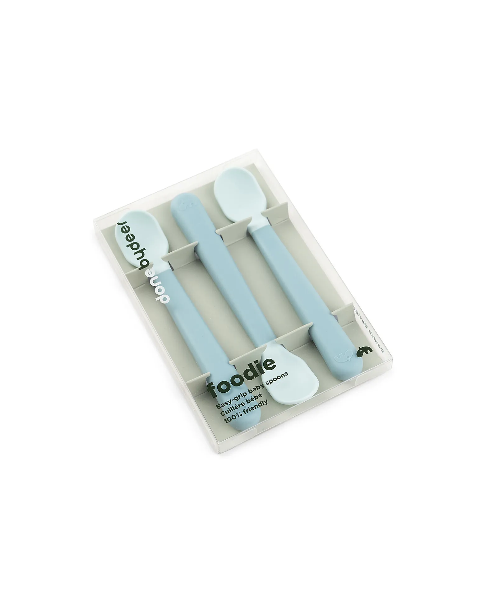 Set 3 Cucchiaini Foodie - Anti-Slip per Neonati - Blu - 100% PP Alimentare