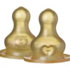 Set da 2 Tettarelle per Biberon in Gomma Naturale - Flusso Lento - Anticoliche