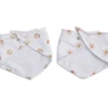 Set di 2 Bavaglini Bandana - Boho - Arcobaleno + Sole - 100% Mussola di Cotone