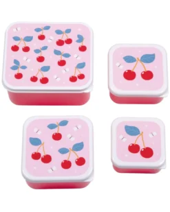 Set di Contenitori Porta Pranzo e Porta Merenda - Ciliegie