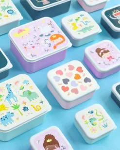Set di Contenitori Porta Pranzo e Porta Merenda - Principesse