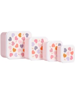 Set di Contenitori Porta Pranzo e Porta Merenda - Cuori