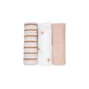 Set di 3 Copertine Swaddle 69 x 69 cm - Margherite - 100% mussola di cotone