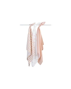Set di 3 Copertine Swaddle 69 x 69 cm - Margherite - 100% mussola di cotone