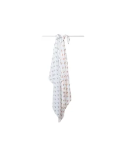 Set di 2 Copertine Swaddle 100 x 100 cm - Orsetto Vintage/Barca a Vela - 100% mussola di cotone