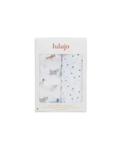 Set di 2 Copertine Swaddle 100 x 100 cm - Puppy Dog/Stars - 100% mussola di cotone