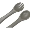 Set Forchetta e Cucchiaio - Grigio Olivastro - Silicone