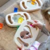 Set 3 Giochi Sensoriali in Legno di Gomma FSC - Specchi con Forme - Easy Hold - 12m+