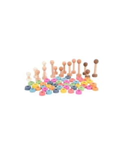 Set Gioco Sensoriale - Community People - Arcobaleno - in Legno - da 3 Anni