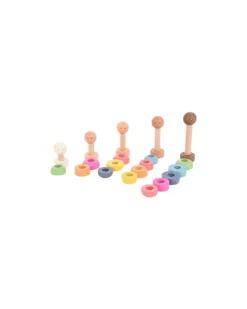 Set Gioco Sensoriale - Community People - Arcobaleno - in Legno - da 3 Anni