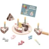 Set Gioco Torta di Compleanno in Legno - ø 17 x 9,7 cm - A Partire Dai 18 Mesi - Comprende 20 Pezzi