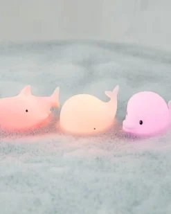 Set 3 Mini Luci Waterproof - Gioco da Bagno Luminoso - Squalo Delfino e Balena