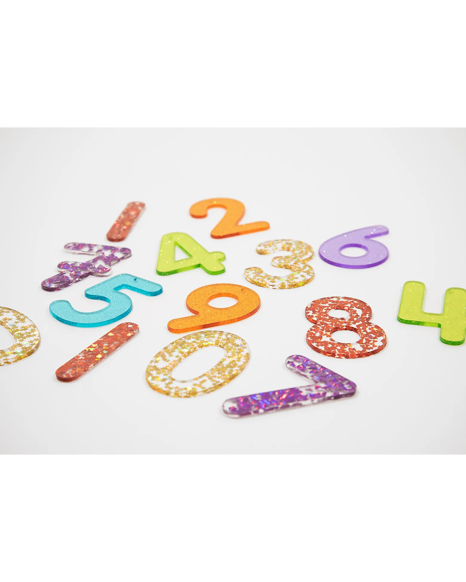 Set 14 Numeri Glitterati per Lavagna Luminosa - Divertimento e Conoscenza Sensoriale