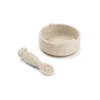 Set Pappa da Apprendimento - Stick & Stay - Ciotola e Cucchiaio - Sheepy - Sabbia - 100% Silicone Alimentare