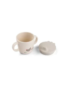Set Pappa Foodie - Ciotola Bicchiere e Cucchiaio - Tiny Farm - Sabbia - 100% PP Alimentare