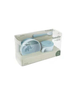 Set Pappa Foodie - Ciotola Tazza e Cucchiaio - Elphee - Blu - 100% PP Alimentare