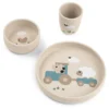 Set Pappa Stick&Stay - Piatto Ciotola e Bicchiere - Tiny Farm - Sabbia - 100% Silicone Alimentare