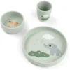 Set Pappa Stick&Stay - Piatto Ciotola e Bicchiere - Elphee - Verde - 100% Silicone Alimentare