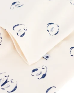 Set Pigiama - Maglia/Pantalone - Pinguini - Bianco Latte - 100% Cotone Felpato