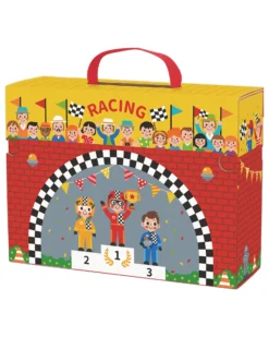 Set Pista da Corsa - Ottimo per Giocare in Viaggio - 29 x 9,5 x 21,5 cm - A Partire Dai 3 Anni - Comprende 34 Pezzi