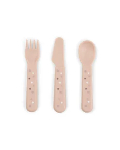 Set Posate Foodie - Happy Dots Cipria - 100% PP Alimentare