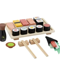 Set Sushi in Legno - 23 Pezzi - Colori ad Acqua Atossici - 18+ m