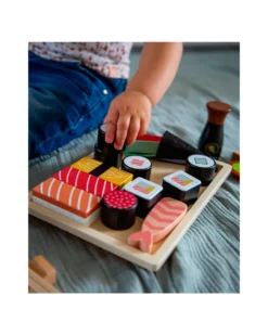 Set Sushi in Legno - 23 Pezzi - Colori ad Acqua Atossici - 18+ m