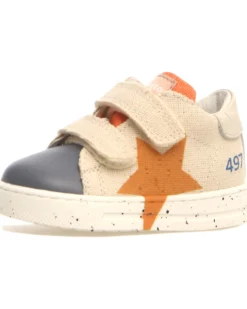 Sneakers Salazar - Canvas - Delavè/Celeste/Milk - Dettaglio in Pelle