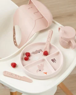 Stick&Stay Piatto con Scomparti - Playground - Cipria - 100% Silicone