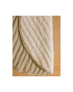 Tappeto Gioco Reversibile - Leaf - Verde Oliva - Cotone Organico GOTS - Bamboo Collection - Diametro 100 cm