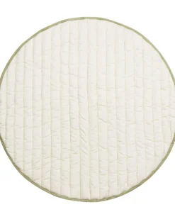 Tappeto Gioco Reversibile - Leaf - Verde Oliva - Cotone Organico GOTS - Bamboo Collection - Diametro 100 cm