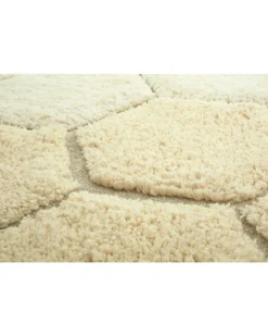 Tappeto Tondo - Honeycomb - Avorio/Oro - Cotone - Collezione Planet Bee - Diametro 140 cm