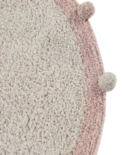 Tappeto Tondo Lavabile Bubbly - Rosa Vintage - 120 cm diametro