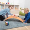 Tavola di Equilibrio - Feltro Arancione - in Legno - Divertimento ed Esercizio per Grandi e Piccini