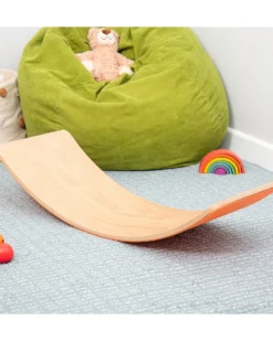 Tavola di Equilibrio - Feltro Arancione - in Legno - Divertimento ed Esercizio per Grandi e Piccini