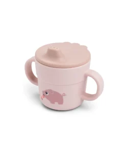 Tazza con Beccuccio e Manici - Tiny Farm - Cipria - 100% Silicone Alimentare