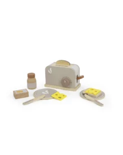 Tostapane Giocattolo in Legno FSC con Accessori - Beige - 12+ m