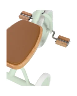 Triciclo Legno ed Ecopelle con Cestino - Menta - Dai 3 anni