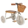 Triciclo Legno ed Ecopelle con Cestino - Beige - Dai 3 anni