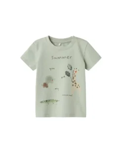 T-Shirt - Verde Acqua - Animali - Cotone Bio
