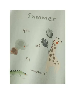 T-Shirt - Verde Acqua - Animali - Cotone Bio