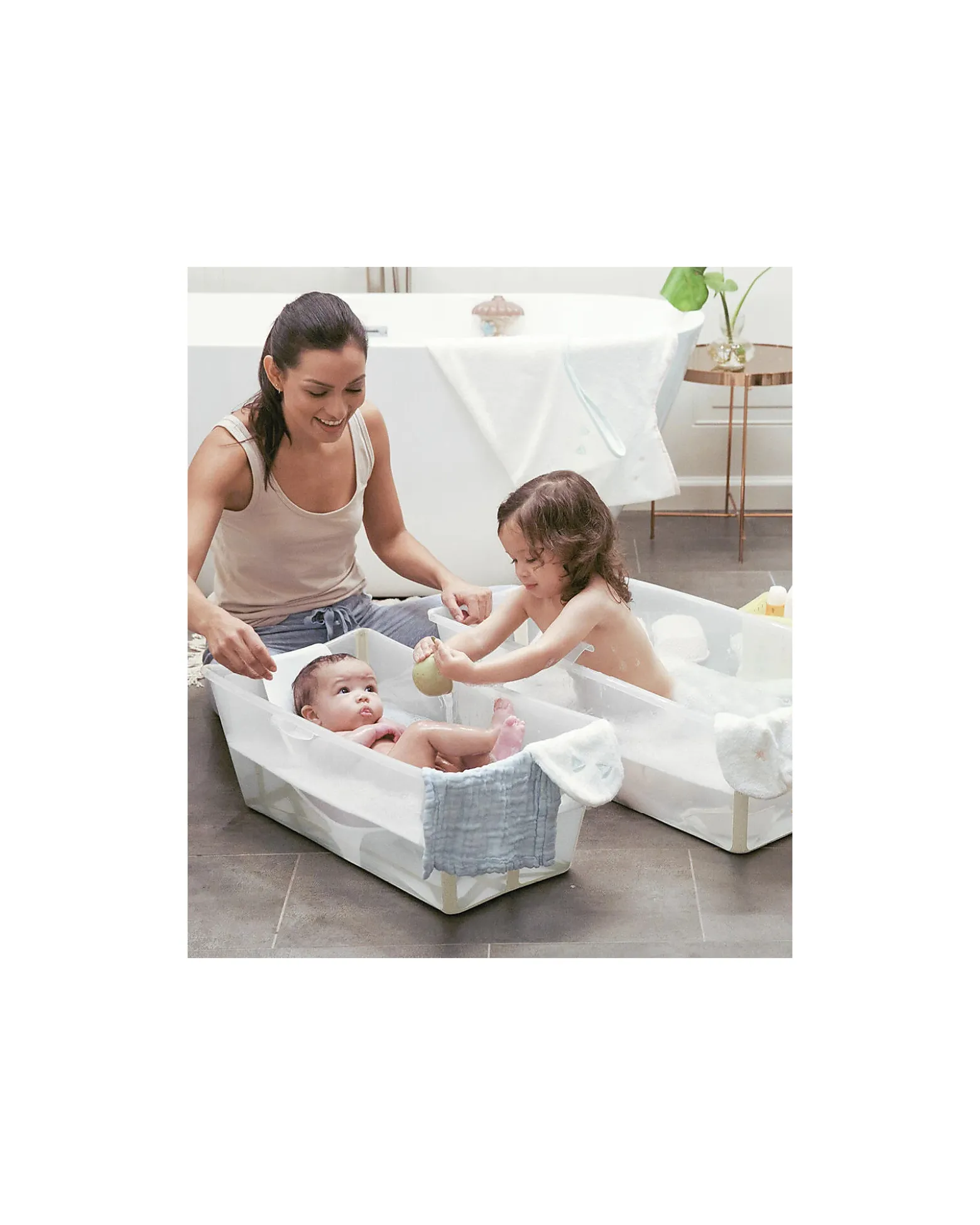 Vaschetta da Bagno Flexi Bath X-Large - Fino a 6 Anni - Sandy Beige