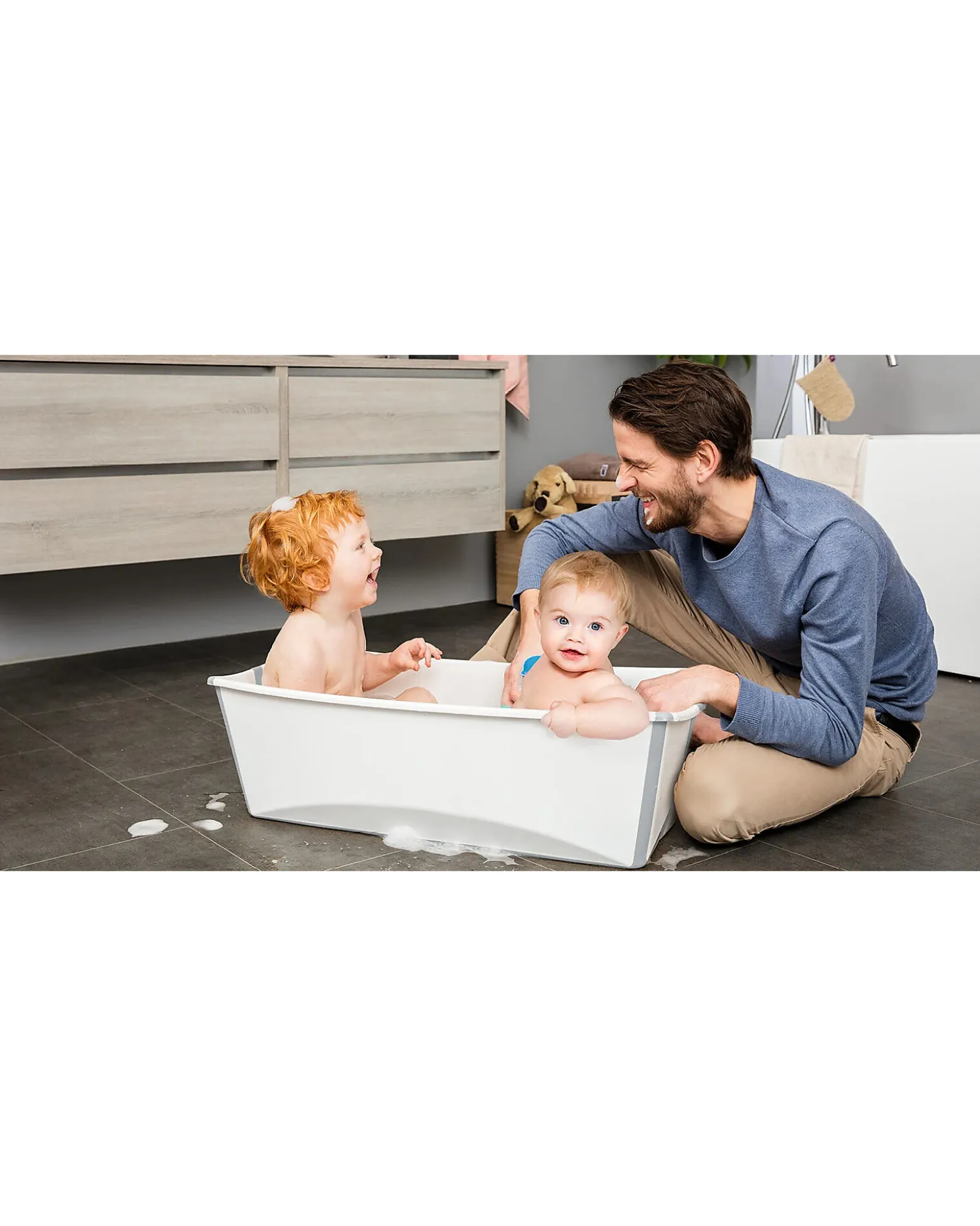 Vaschetta da Bagno Flexi Bath XL - con Supporto per Neonati - Sandy Beige