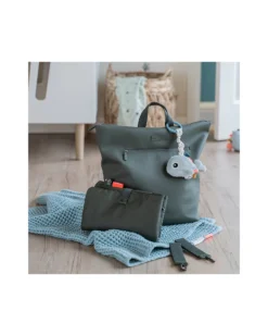 Zaino Cambio con Fasciatoio Ripiegabile e Ganci Passeggino - Nero - Fatto con Bottiglie di Plastica Riciclata